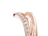 Rose gold Pavé Round Diamond Chevron Band with Channel Setting_17