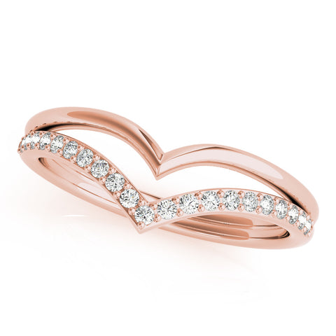 Rose gold Pavé Round Diamond Chevron Band with Channel Setting