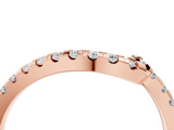 Rose gold Pavé Round Diamond Chevron Band with Prong Setting_4