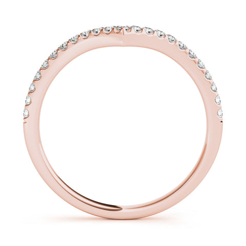 Rose gold Pavé Round Diamond Chevron Band with Shared Prong Setting 2