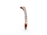 Rose gold Pavé Round Diamond Chevron Band with Shared Prong Setting_92