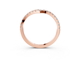 Rose gold Pavé Round Diamond Chevron Band with Shared Prong Setting_93