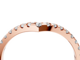 Rose gold Pavé Round Diamond Chevron Band with Shared Prong Setting_94
