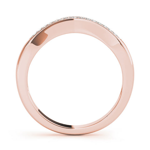 Rose gold Pavé Round Diamond Contour Band 1