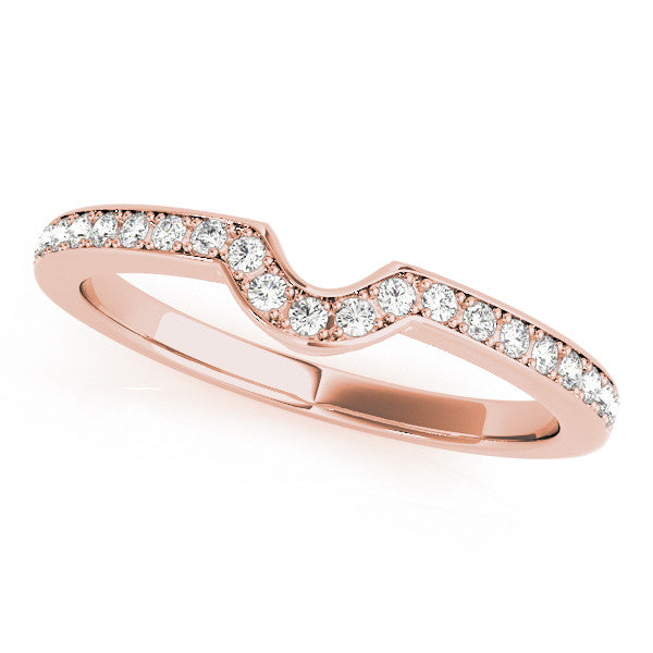 Rose gold Pavé Round Diamond Contour Band with Channel Setting