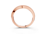 Rose gold Pavé Round Diamond Contour Band with Milgrain Edge_5