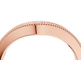 Rose gold Pavé Round Diamond Contour Band with Milgrain Edge_6