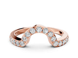 Rose gold Pavé Round Diamond Contour Band with Prong Setting_2