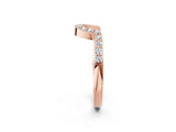 Rose gold Pavé Round Diamond Contour Band with Prong Setting_4