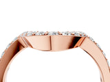 Rose gold Pavé Round Diamond Contour Band with Prong Setting_6