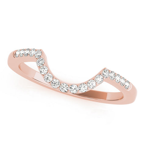 Rose gold Pavé Round Diamond Contour Band with Prong Setting