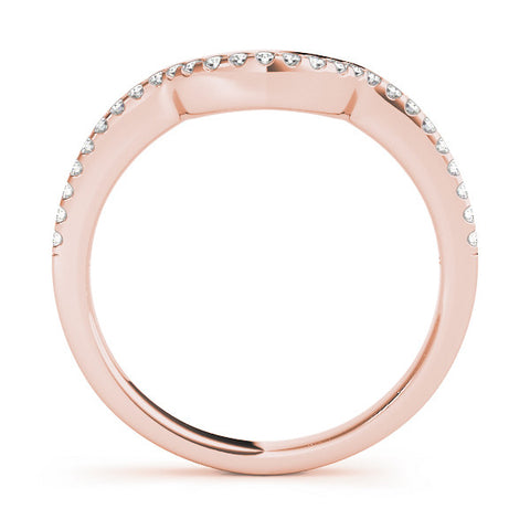 Rose gold Pavé Round Diamond Contour Band with Shared Prong Setting 1