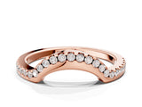Rose gold Pavé Round Diamond Contour Band with Shared Prong Setting_4