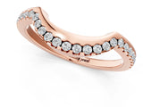 Rose gold Pavé Round Diamond Contour Band with Shared Prong Setting_5