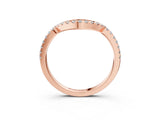 Rose gold Pavé Round Diamond Contour Band with Shared Prong Setting_7
