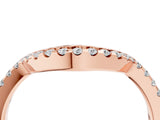Rose gold Pavé Round Diamond Contour Band with Shared Prong Setting_8