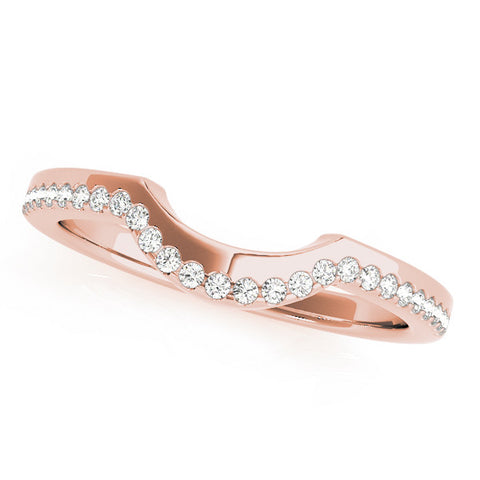 Rose gold Pavé Round Diamond Contour Band with Shared Prong Setting