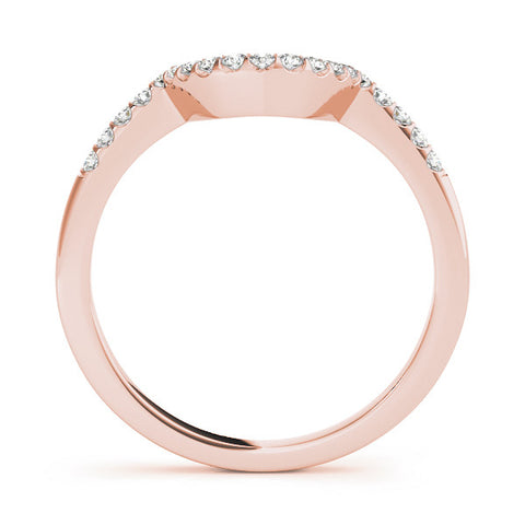 Rose gold Pavé Round Diamond Contour Band with U-Prong Setting 1