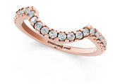 Rose gold Pavé Round Diamond Contour Band with U-Prong Setting_5