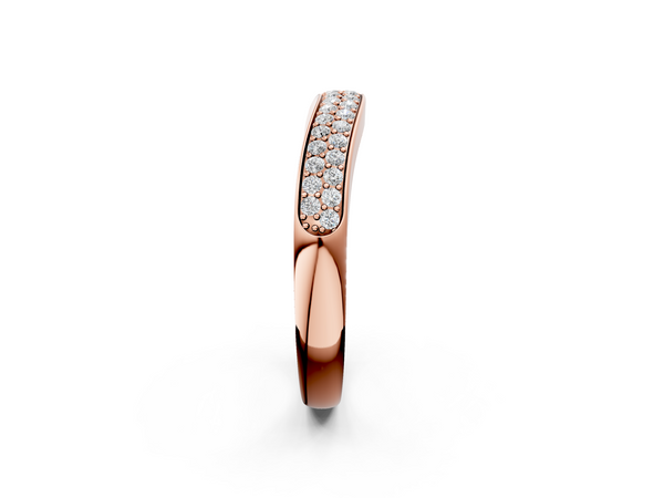Rose gold Pavé Round Diamond Contour Band