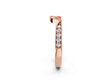 Rose gold Pavé Round Diamond Contour Milgrain Band_14