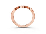 Rose gold Pavé Round Diamond Contour Milgrain Band_7