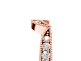 Rose gold Pavé Round Diamond Contour Milgrain Band_9