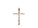 Rose gold Pavé Round Diamond Cross Pendant with Prong Setting_39