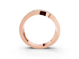 Rose gold Pavé Round Diamond Crossover Band with Bead Prong Setting_63