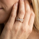 Rose gold Pavé Round Diamond Crossover Band with Bead Prong Setting_74