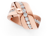 Rose gold Pavé Round Diamond Crossover Band with Channel Setting_24