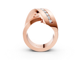 Rose gold Pavé Round Diamond Crossover Band with Channel Setting_26
