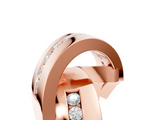 Rose gold Pavé Round Diamond Crossover Band with Channel Setting_28