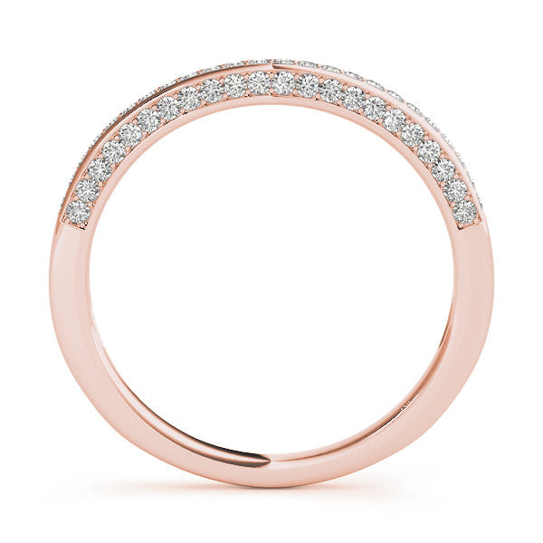Rose gold Pavé Round Diamond Curved Band 1