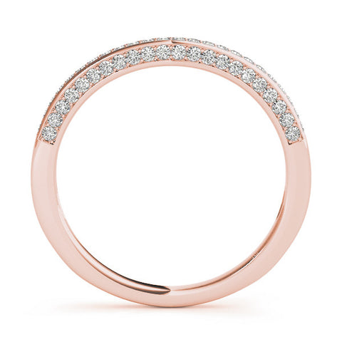 Rose gold Pavé Round Diamond Curved Band 1