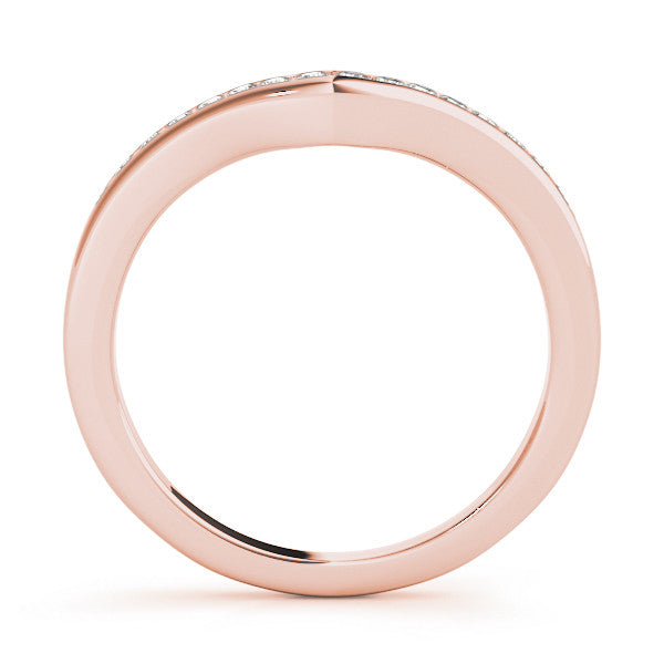 Rose gold Pavé Round Diamond Curved Band with Channel Setting 1