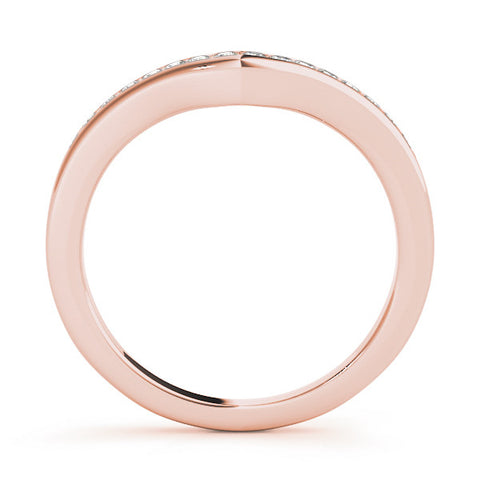 Rose gold Pavé Round Diamond Curved Band with Channel Setting 1