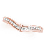 Rose gold Pavé Round Diamond Curved Band with Channel Setting