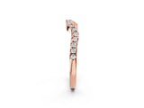 Rose gold Pavé Round Diamond Curved Band with Micro Prong Setting_4