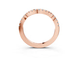 Rose gold Pavé Round Diamond Curved Band with Micro Prong Setting_5