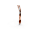 Rose gold Pavé Round Diamond Curved Band with Milgrain Edge_6