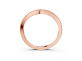 Rose gold Pavé Round Diamond Curved Band with Milgrain Edge_7