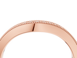 Rose gold Pavé Round Diamond Curved Band with Milgrain Edge_8