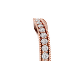 Rose gold Pavé Round Diamond Curved Band with Milgrain Edge_9