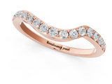 Rose gold Pavé Round Diamond Curved Band with Prong Setting_5