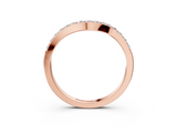 Rose gold Pavé Round Diamond Curved Band with Prong Setting_7