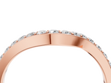 Rose gold Pavé Round Diamond Curved Band with Prong Setting_8