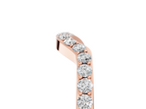 Rose gold Pavé Round Diamond Curved Band with Prong Setting_9