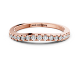 Rose gold Pavé Round Diamond Curved Band with Shared Prong Setting_4