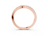 Rose gold Pavé Round Diamond Curved Band with Shared Prong Setting_7